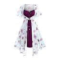 Rosegal Plus Size Women Summer Cottagecore Floral 2PC Sundress