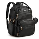 ROSEGIN Premium Vegan Leather Diaper Bag Backpack with Waterproof Changing Pad, Reinforced Zippers & Odor-Free, 20 Pockets Pro Organizer, Fits 15.6" Laptop, Stroller Straps, Baby Bag for Mom, Black