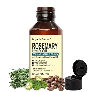 rosemary hair oil 237ml  natural rosemary and jamaican black castor oil blend for stimulating growth nourishing dry scalp and strengthening thin or damaged hair in men and women