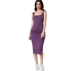 rosery paris Square Neck Sleeveless Black Bodycon