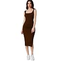 rosery paris Square Neck Sleeveless Black Bodycon