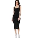 rosery paris Square Neck Sleeveless Black Bodycon