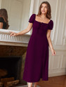 Rosery Paris Women A-line Purple MidiCalf Length