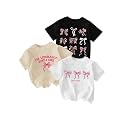 RoseSeek Girl's Graphic Tees Crewneck Summer T Shirt Tops Cute Clothes