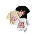 RoseSeek Girl's Graphic Tees Crewneck Summer T Shirt Tops Cute Clothes