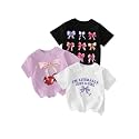 RoseSeek Girl's Graphic Tees Crewneck Summer T Shirt Tops Cute Clothes