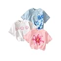 RoseSeek Girl's Graphic Tees Crewneck Summer T Shirt Tops Cute Clothes