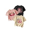RoseSeek Girl's Graphic Tees Crewneck Summer T Shirt Tops Cute Clothes
