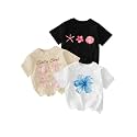 RoseSeek Girl's Graphic Tees Crewneck Summer T Shirt Tops Cute Clothes