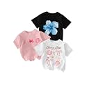 RoseSeek Girl's Graphic Tees Crewneck Summer T Shirt Tops Cute Clothes