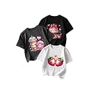 RoseSeek Girl's Graphic Tees Crewneck Summer T Shirt Tops Cute Clothes