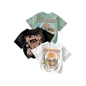 RoseSeek Girl's Shirts 3 Packs Graphic Tees Short Sleeve T Shirt