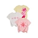 RoseSeek Girl's Shirts 3 Packs Graphic Tees Short Sleeve T Shirt
