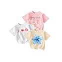 RoseSeek Girl's Shirts 3 Packs Graphic Tees Short Sleeve T Shirt