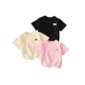 RoseSeek Girl's Shirts 3 Packs Graphic Tees Short Sleeve T Shirt