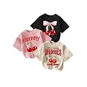 RoseSeek Girl's Shirts 3 Packs Graphic Tees Short Sleeve T Shirt