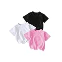 RoseSeek Girl's Shirts 3 Packs Graphic Tees Short Sleeve T Shirt