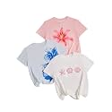 RoseSeek Girl's Shirts 3 Packs Graphic Tees Short Sleeve T Shirt