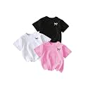 RoseSeek Girl's Shirts 3 Packs Graphic Tees Short Sleeve T Shirt