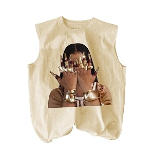 RoseSeek Summer Retro Graphic Tank Top Hippop