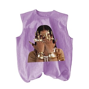 RoseSeek Summer Retro Graphic Tank Top Hippop