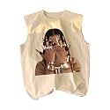 RoseSeek Summer Retro Graphic Tank Top Hippop