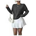 RoseSeek Women's 3D Floral Appliques Sweaters Long Sleeve Knit Tops
