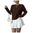 RoseSeek Women's 3D Floral Appliques Sweaters Long Sleeve Knit Tops