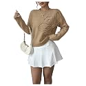 RoseSeek Women's 3D Floral Appliques Sweaters Long Sleeve Knit Tops