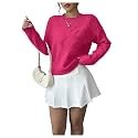 RoseSeek Women's 3D Floral Appliques Sweaters Long Sleeve Knit Tops