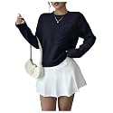 RoseSeek Women's 3D Floral Appliques Sweaters Long Sleeve Knit Tops