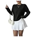 RoseSeek Women's 3D Floral Appliques Sweaters Long Sleeve Knit Tops