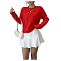 RoseSeek Women's 3D Floral Appliques Sweaters Long Sleeve Knit Tops