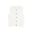 RoseSeek Women's Button Down Sweater Vest Sleeveless Crewneck Knit Knitwear