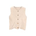 RoseSeek Women's Button Down Sweater Vest Sleeveless Crewneck Knit Knitwear