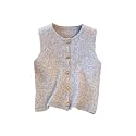 RoseSeek Women's Button Down Sweater Vest Sleeveless Crewneck Knit Knitwear
