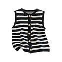 RoseSeek Women's Button Down Sweater Vest Sleeveless Crewneck Knit Knitwear