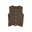 RoseSeek Women's Button Down Sweater Vest Sleeveless Crewneck Knit Knitwear