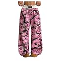 RoseSeek Women's Letter Leopard Print Y2K Straight Elastic Waist Leg Pants