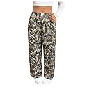 RoseSeek Women's Letter Leopard Print Y2K Straight Elastic Waist Leg Pants