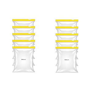 roseworld ziplock pouch veg yellow bag zip lock bag for storage freezer re-usable zipper bags ziplock plastic bags for fridge food storage ziplock bags medium size 934x1034 pack of 10