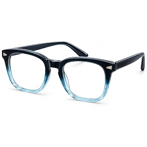 roshfort square zero power blue cut computer glasses  gaming glasses  anti glare lightweight amp blocks harmful rays  uv protection specs  men amp women  medium