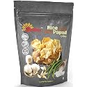 Roshnee Rice Papads |Set of 3-80 gm x 3 = 240GM Pure Vegetarian papad No Artificial Flavors preservatives & Artificial Colors Gluten Free. (Rice Garlic)