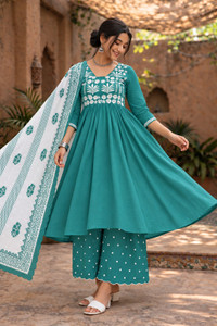 ROSHNI Embroidered Anarkali Kurta Bottom Dupatta