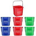 Roshtia 6 Pcs 3 Quart Sanitizing Cleaning Bucket Square,Red, Blue, Green