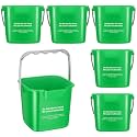 Roshtia 6 Pcs 3 Quart Sanitizing Cleaning Bucket Square, Green