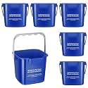 Roshtia 6 Pcs 3 Quart Sanitizing Cleaning Bucket Square, Dark Blue
