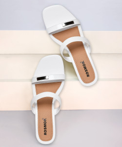 rosmok women heels sandal white  4