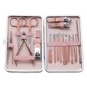 Ross Manicure &amp; Pedicure Kit – Professional Stainless Steel Grooming Set with Nail Clippers, Cuticle Trimmer, Scissors &amp; Tweezers – Travel-Ready Care Kit for Men &amp; Women (18-in-1 Pink)