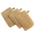 Ross Natural Sun-Dried Loofah | Organic Exfoliating Bath Sponge &amp; Scrubber for Men &amp; Women | Deep Cleansing Luffa for Shower, Skincare &amp; Body Care | Eco-Friendly &amp; Biodegradable (Pack of 3)